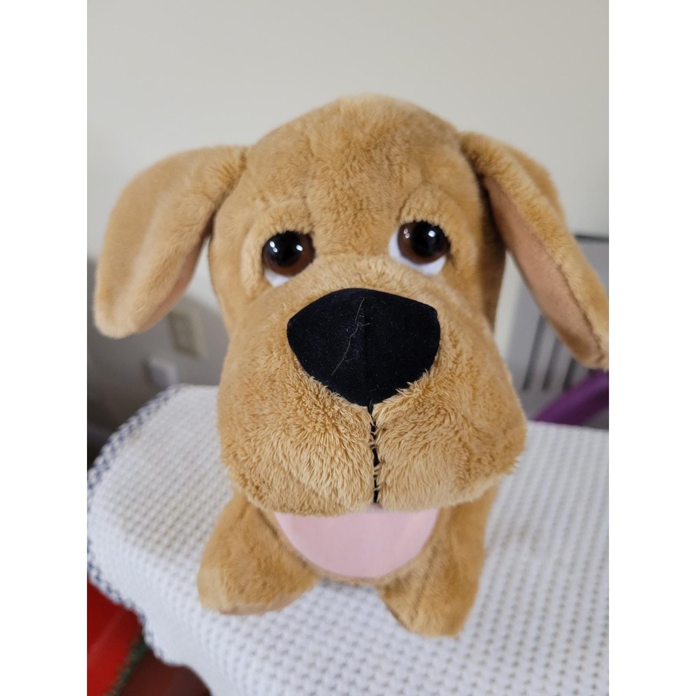 Russ Berrie Axel Dog Plush Stuffed Animal Tan Puppy  Barks in Song Vintage